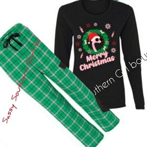 🆕⭐ Women's Flamingo Christmas pajamas